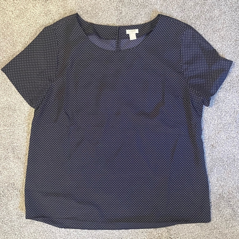 J.Crew Navy/White Polkadot Blouse